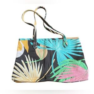 Vintage Y2K GAP Tropical Beach Tote Small Snap Close Cotton